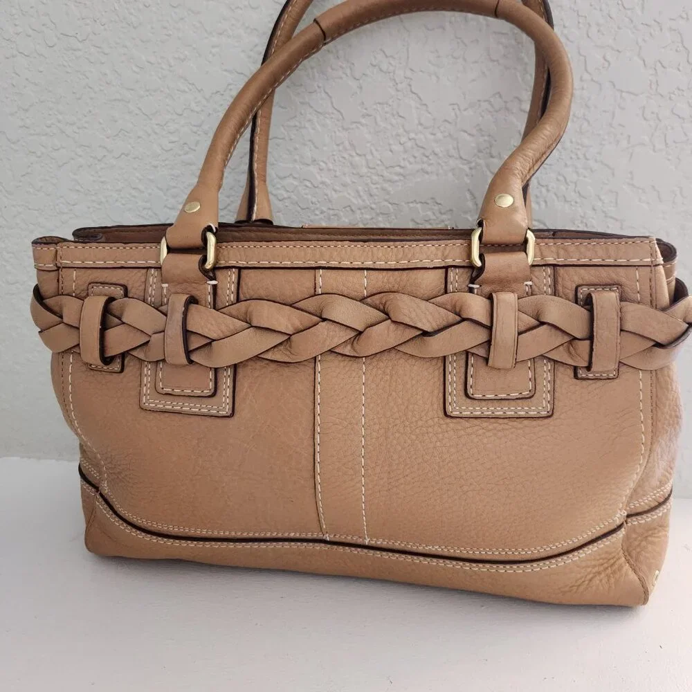 Euc Vintage Coach Hampton Leather Handbag Tote Bag Satchel